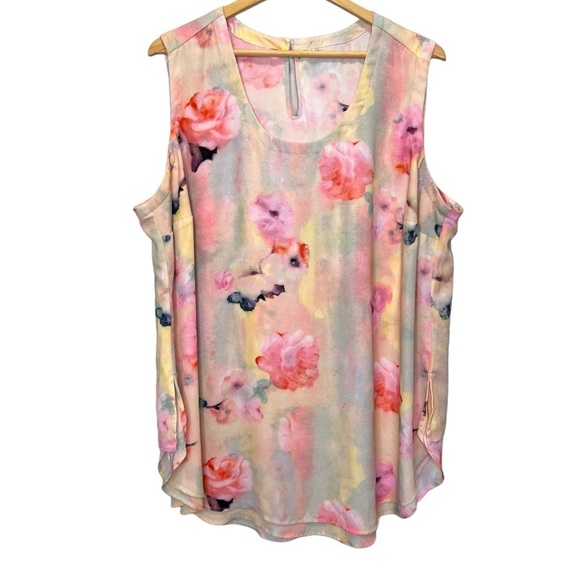 Melissa McCarthy Floral Tunice Sleeveless Blouse Size 1x - Picture 3 of 12